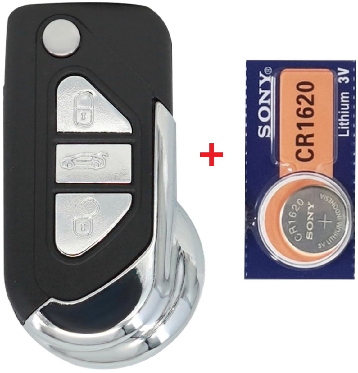 Autosleutel 3 Knoppen geschikt voor Citroën C3 / Citroën DS3 / met batterij / HU83 sleutelblad.