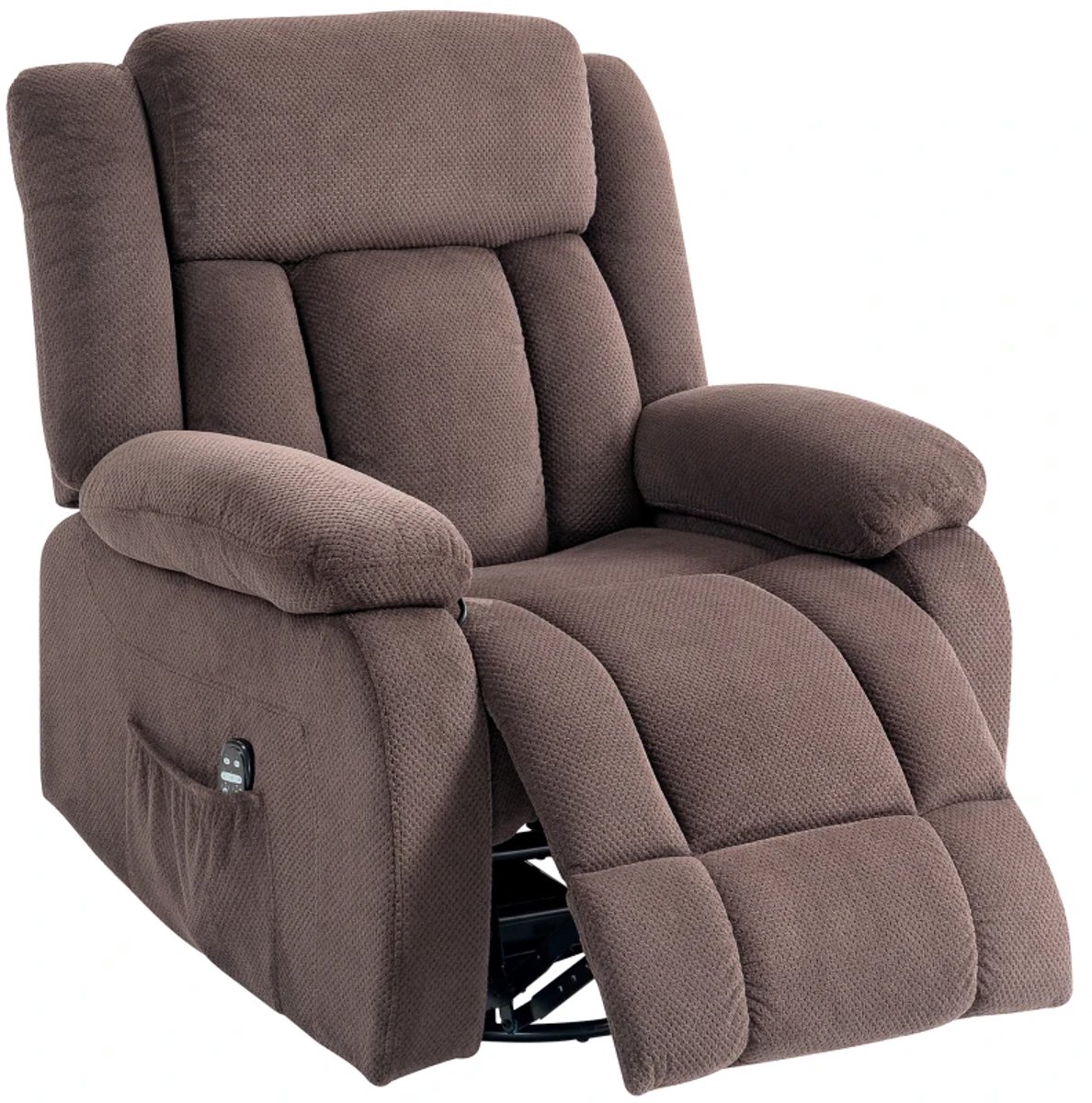 Elektrische Massagestoel - Power Massagefauteuil - 5 Massagestanden - 150 Graden Kantelbaar - Draaibaar - met Massage & Verwarming - met Afstandsbediening - Relaxfauteuil - TV Stoel - Bruin