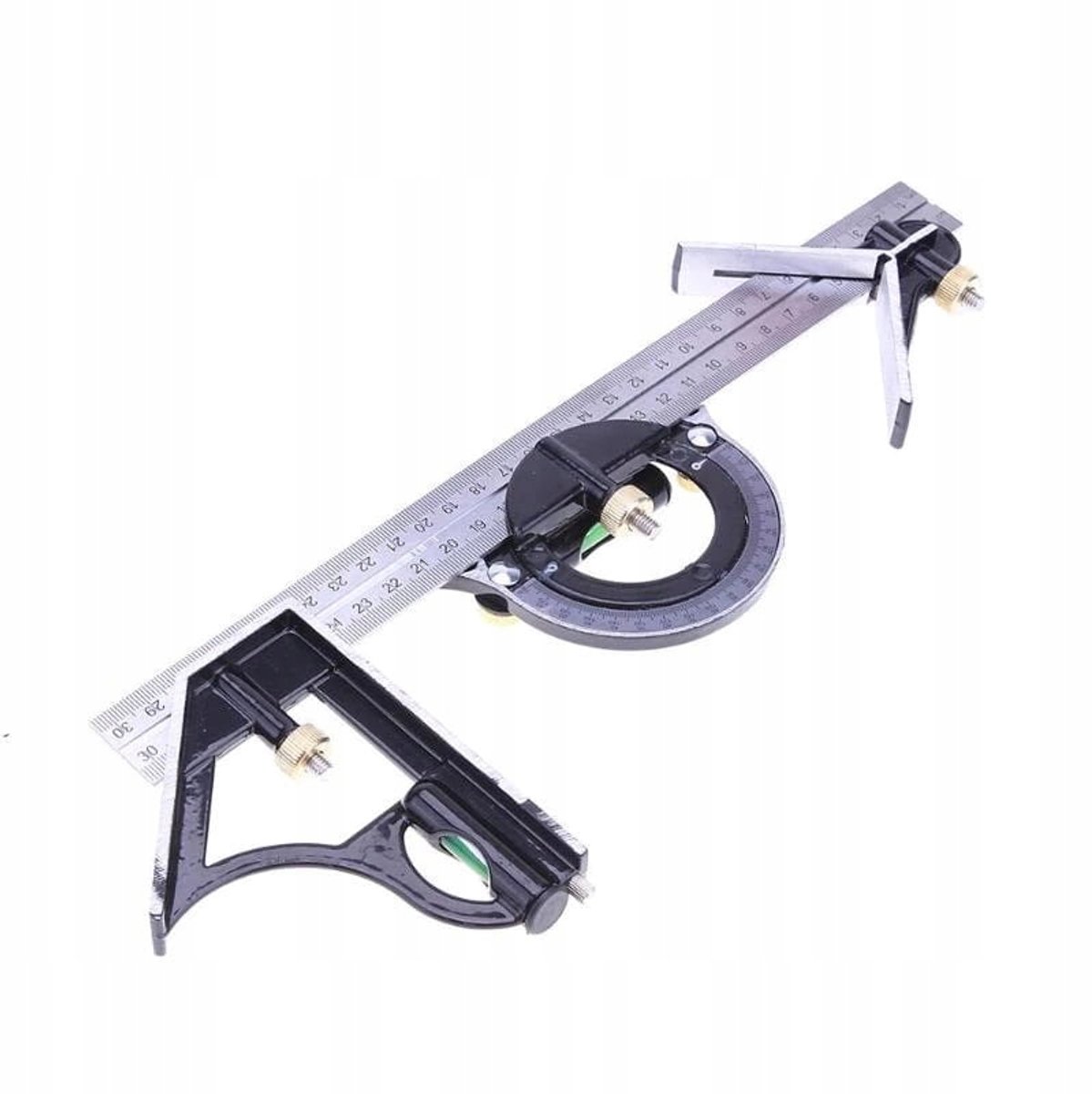 Combinatie Hoekmeter Liniaal 300mm - Precisie 0-180 Graden