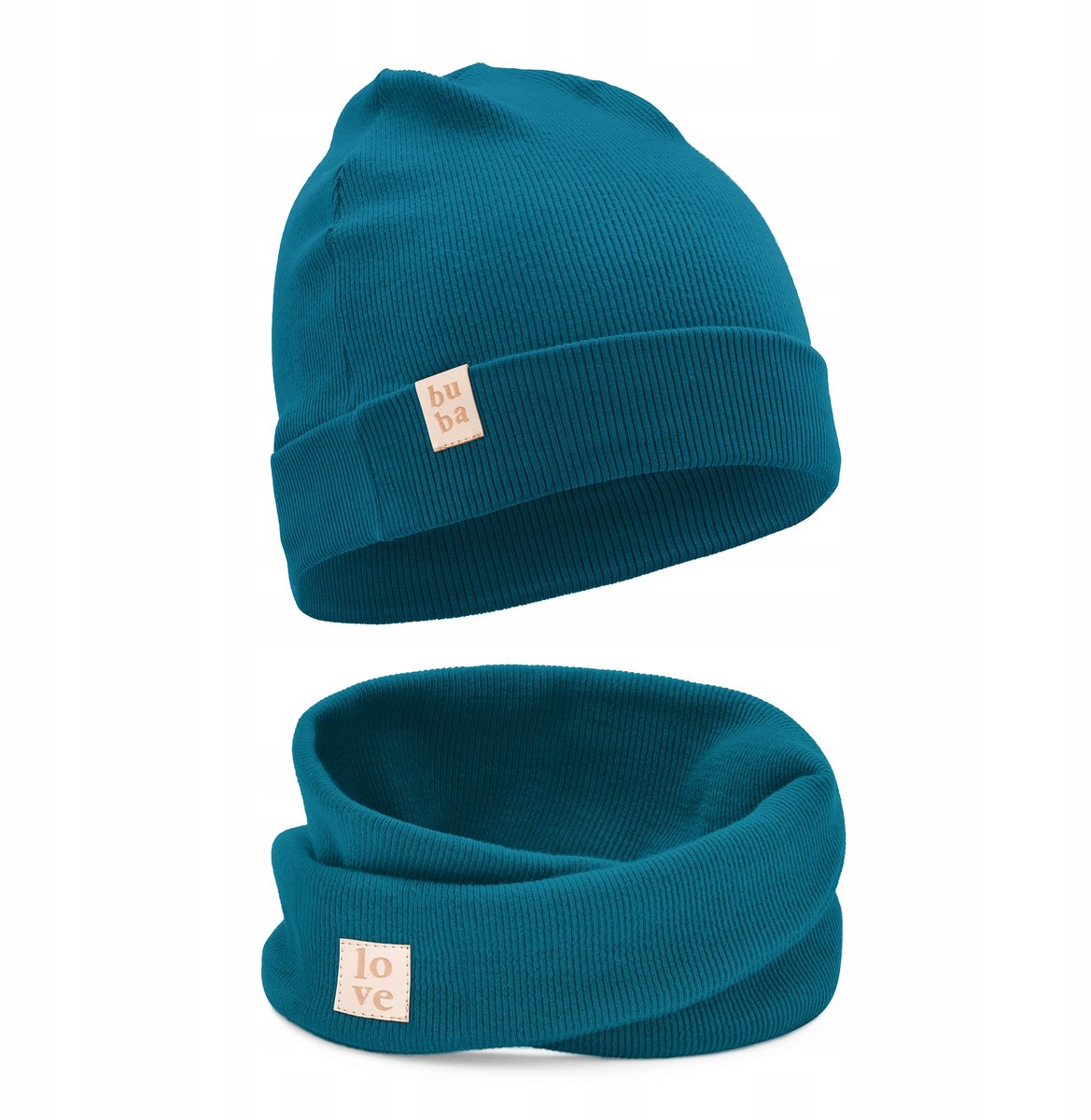 Babymuts en Sjaal Set - Katoen, Marineblauw, Maat 40-46