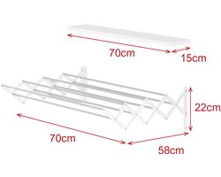 Uittrekbaar Wasrek - 70 cm - Wit - Ruimtebesparend