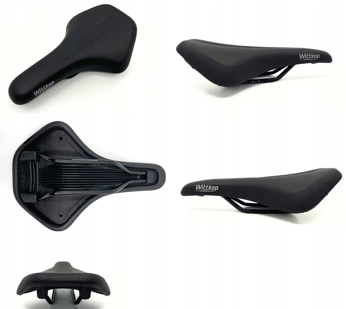 Wittkop TRK 2.0 Zadel - Comfortabele MTB & Trekking Zadel, 160mm Breed, Zwart