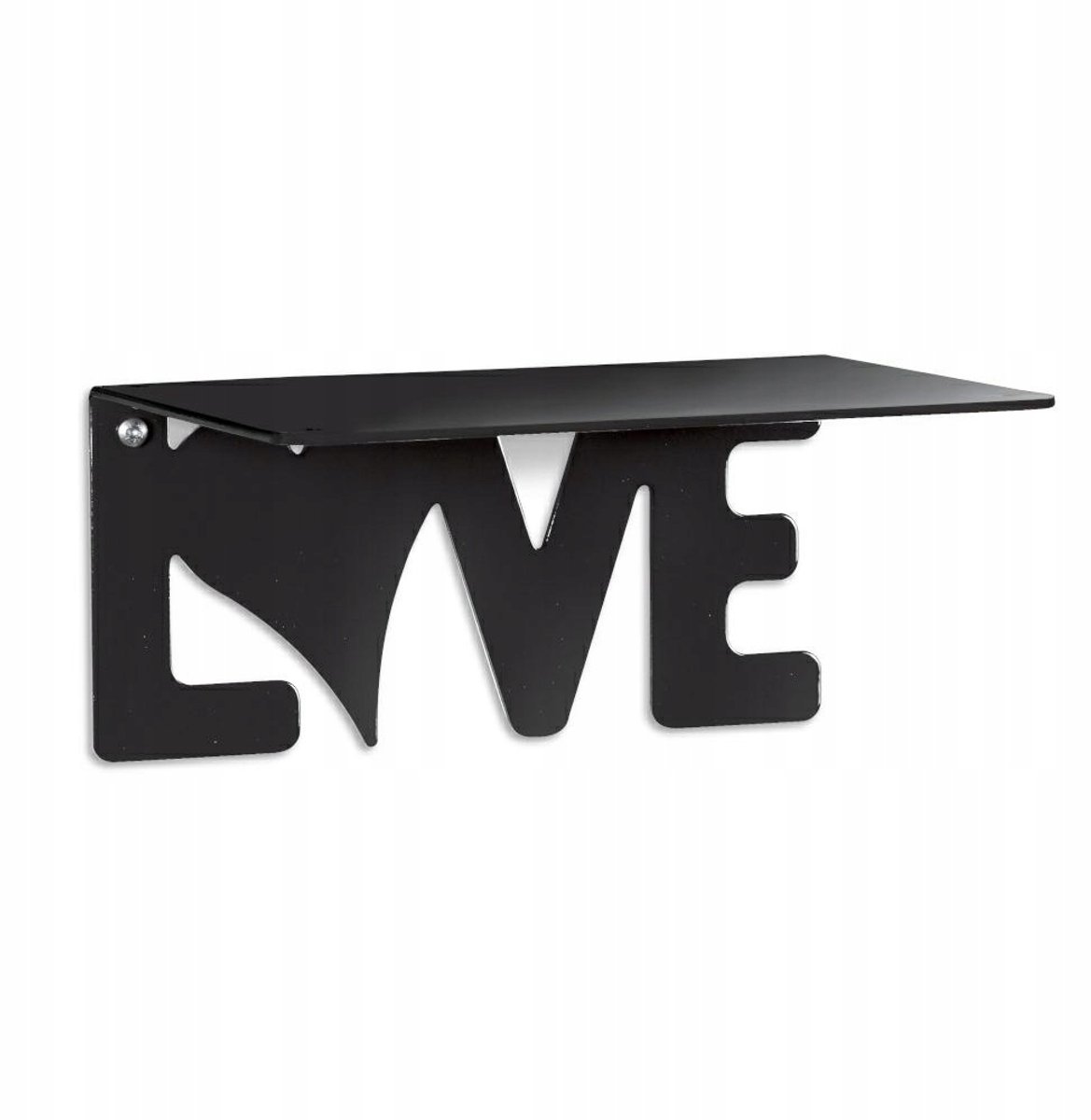 Stalen Plankdrager 'Love' Zwart 140x180mm - Decoratief & Functioneel