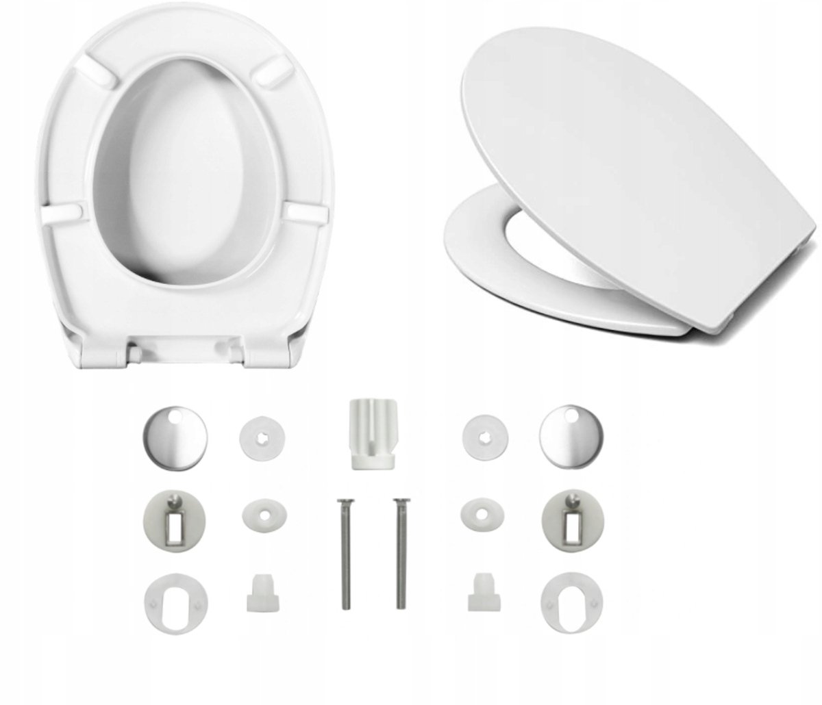Universele Duroplast WC-bril Soft-Close, verstelbaar, Wit
