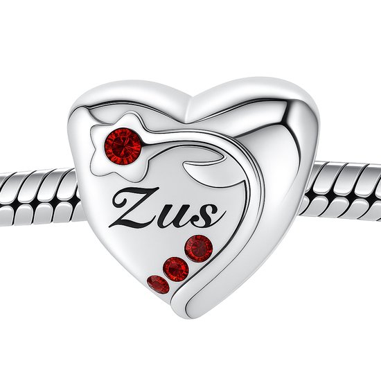 Hartvormige bedel hanger 925 sterling zilver voor armband
