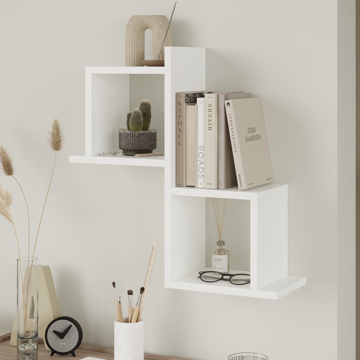Wandbox – Set van 2 – Wit – Modulaire Wandrekken – Capri