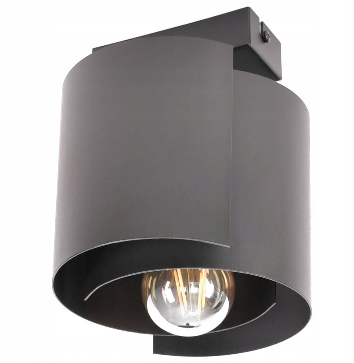 Hugo 1 Zwarte Loft Plafondlamp E27 Metaal 60W