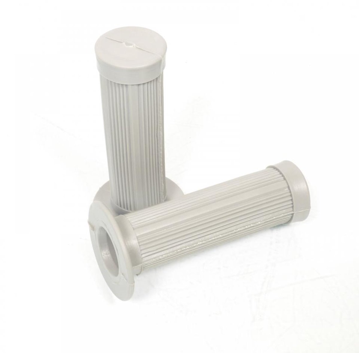 paar grijze Ø22mm l100mm vintage magura type handvatten voor motor cyclo bromfiets
