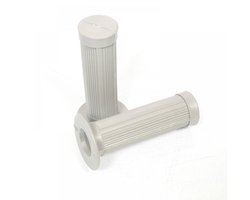 paar grijze Ø22mm l100mm vintage magura type handvatten voor motor cyclo bromfiets