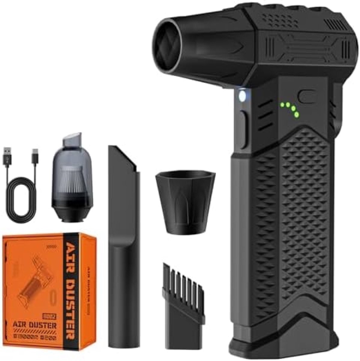 Draagbare 2-in-1 Stofblazer en Mini Stofzuiger - met LED Verlichting - Auto stofzuiger