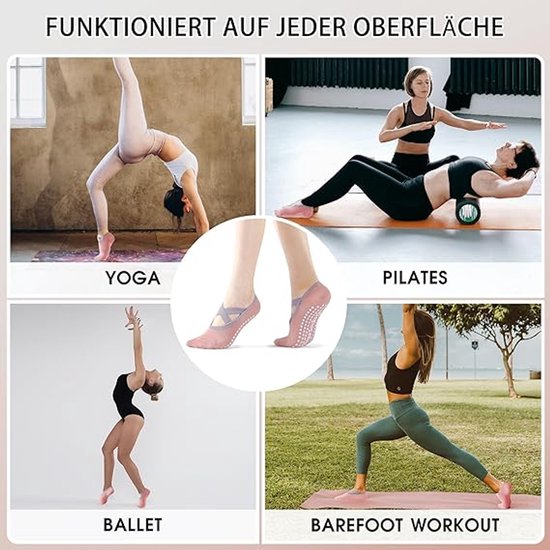 Sokken Antislip - Yoga Enkelsokken - One Size -Teen sokken - Huissokken - Fietssokken - 1 Paar - Laag Roze - Anti-slip slijtvast ademend - Huissokken Dames anti slip - Gripsokken voor Yoga Pilates Ballerina Ballet van Merkloos — afbeelding 3