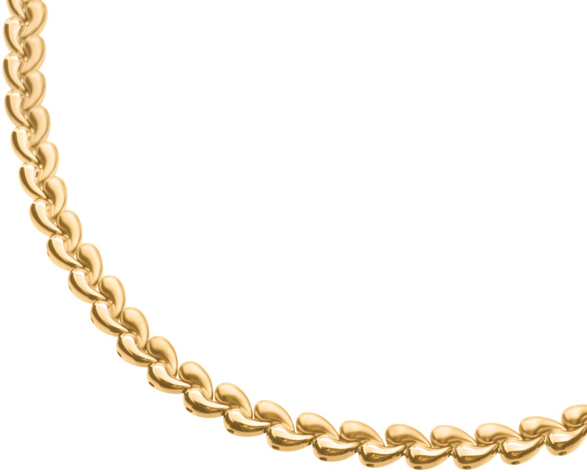 Boccia Titanium 08072-03 Dames Ketting - Collier - Sieraad - Schakelketting - Goudkleurig - Fantasie - 8 mm breed - 45 cm lang
