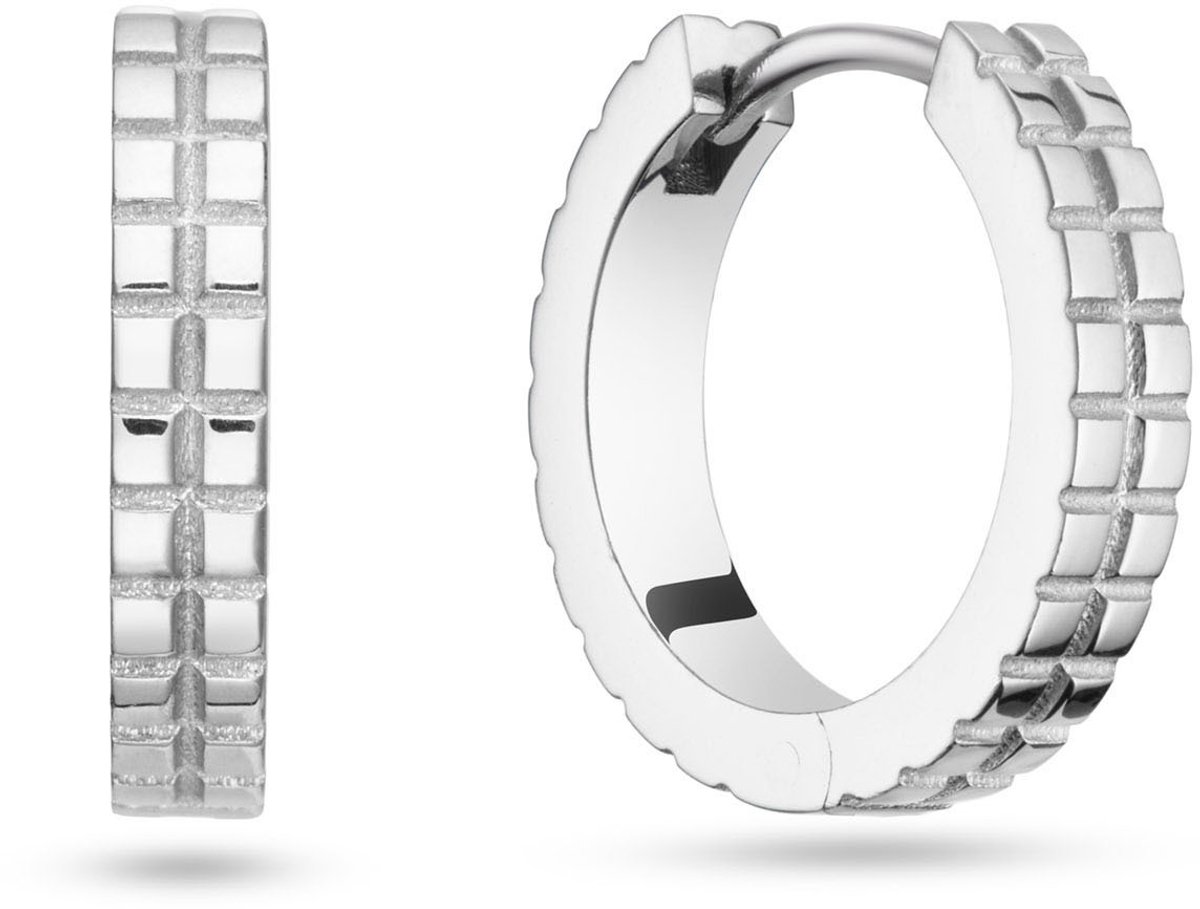 Klapoorringen Squares Dubbel 925RD