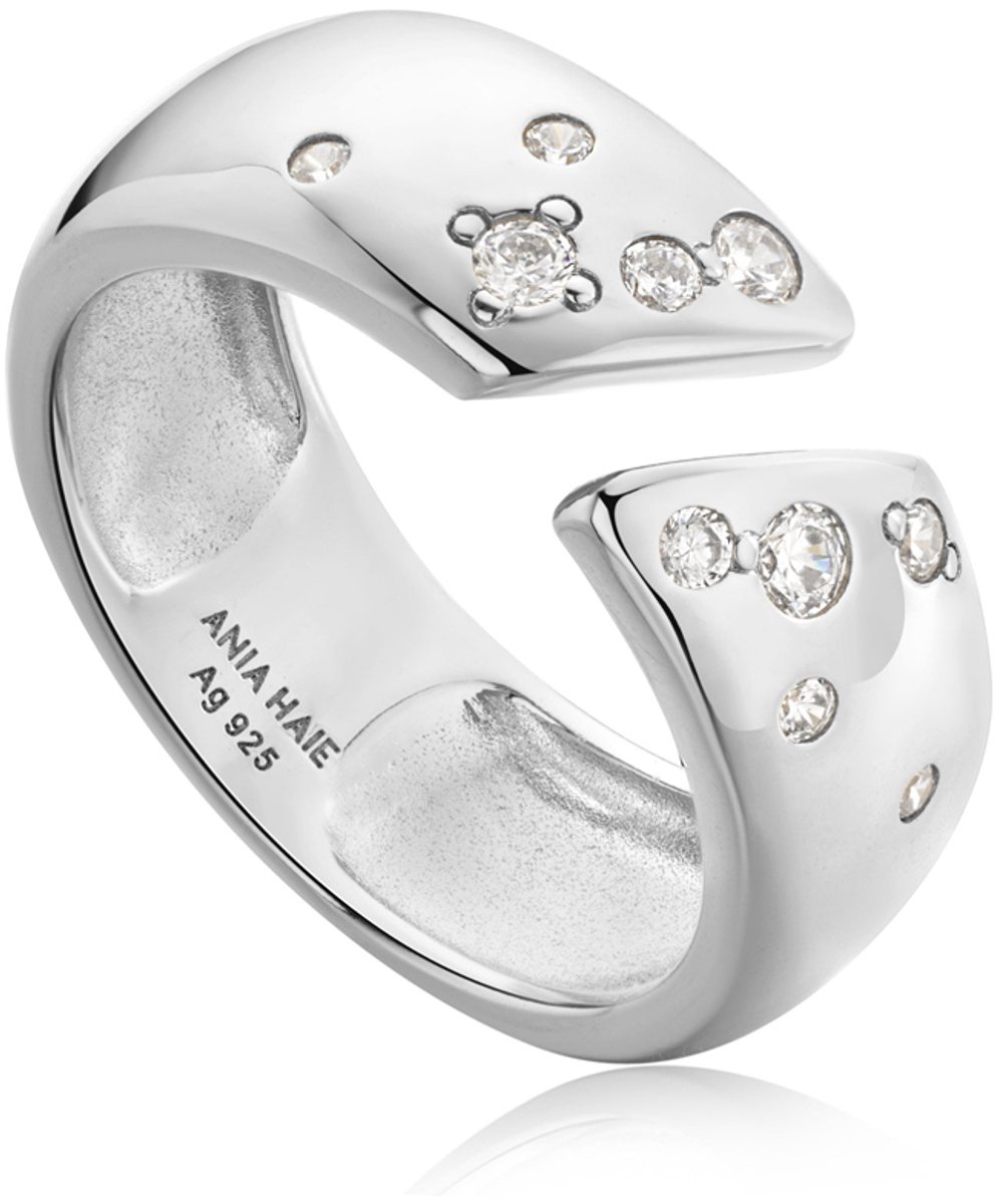 Ania Haie AH R054-04H Modern Muse Dames Ring - Sieraad - Zilver - 925 Zilver - 7 mm breed