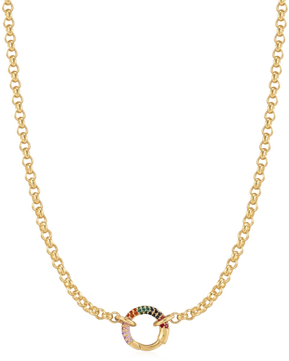 Ania Haie AH N048-07G Pop Charms Dames Ketting - Collier - Sieraad - Schakelketting - Zilver - Goudkleurig - 925 Zilver - Jasseron