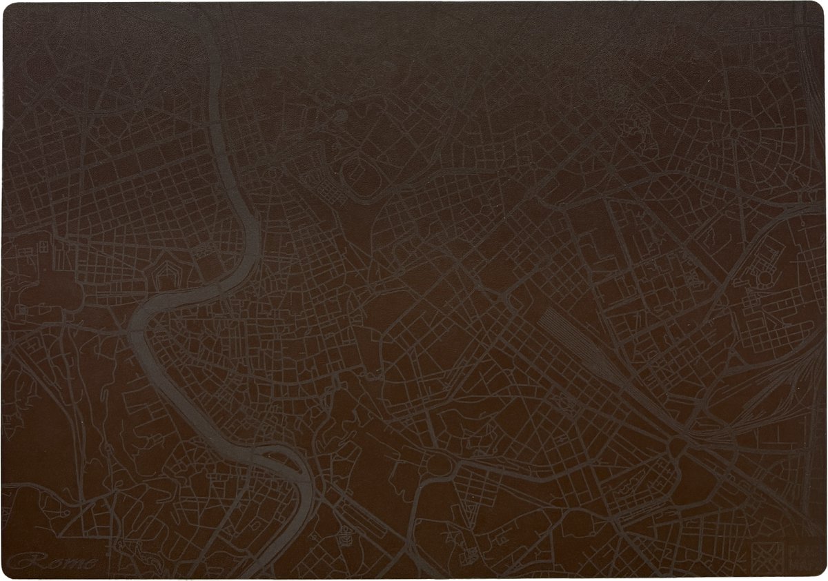 Place Maps Gegraveerde Kunstlederen Placemat Rome Cacaobruin 1 stuk