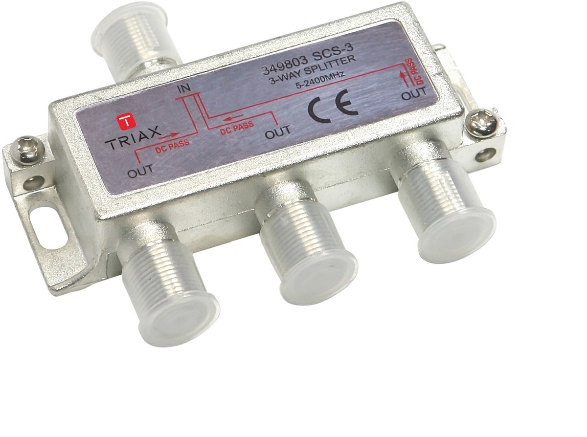 Triax SCS 3 - SAT Splitter - 5-2400 MHz - 3 Uitgangen - Metalen Behuizing
