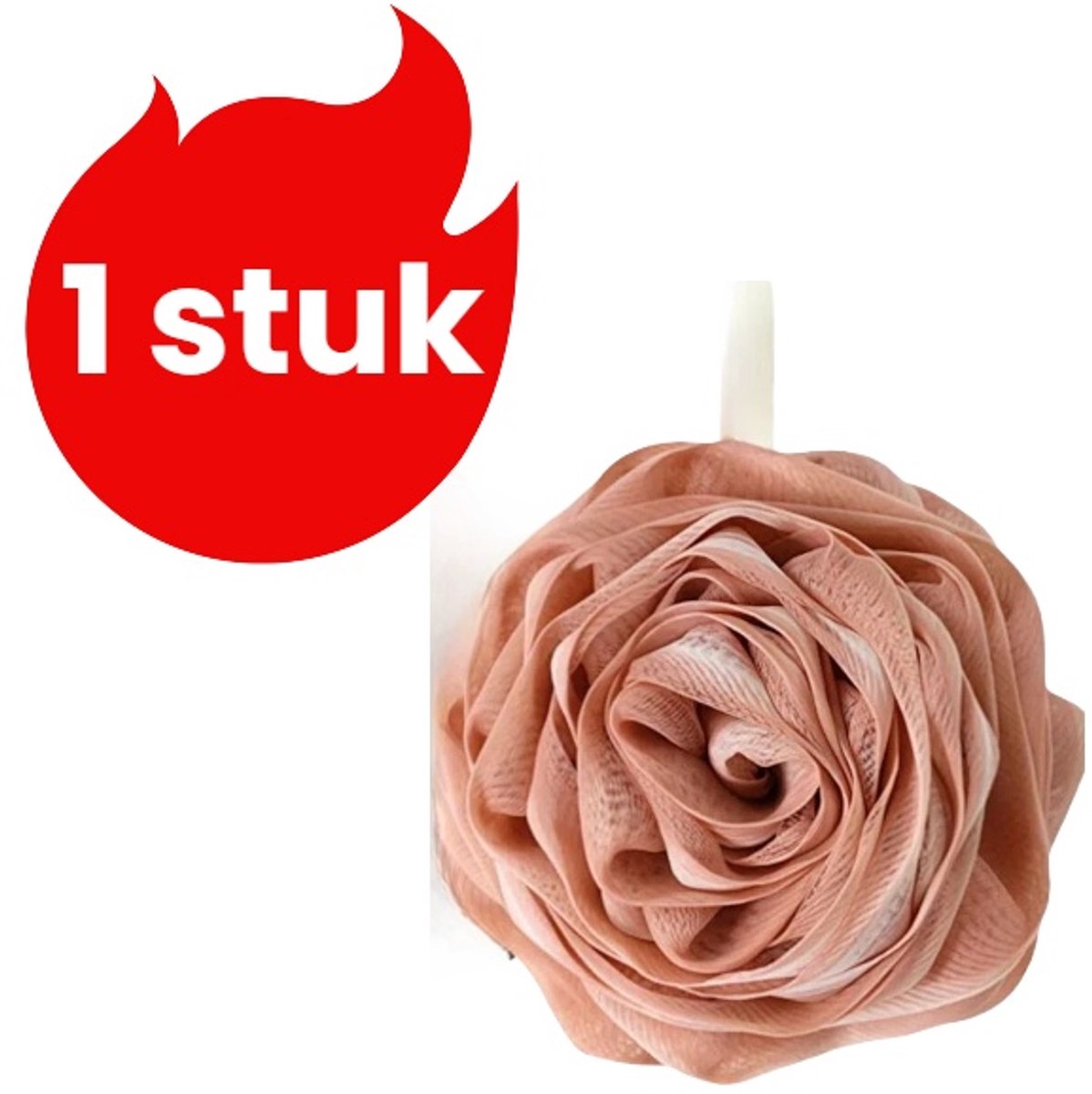 1 item - Rose Bath Ball - Badbom - Extra zachte schuimbal voor in de badkamer - Koffiebruin