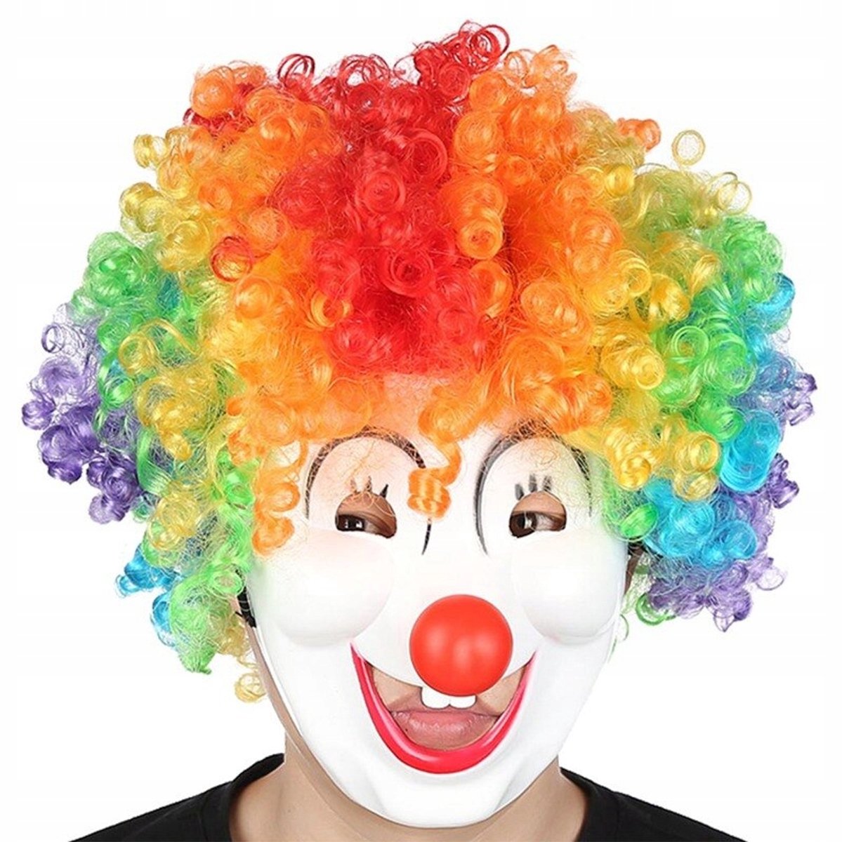 Kleurrijke Afro Clown Pruik - Krullend Haar voor Feest & Carnaval