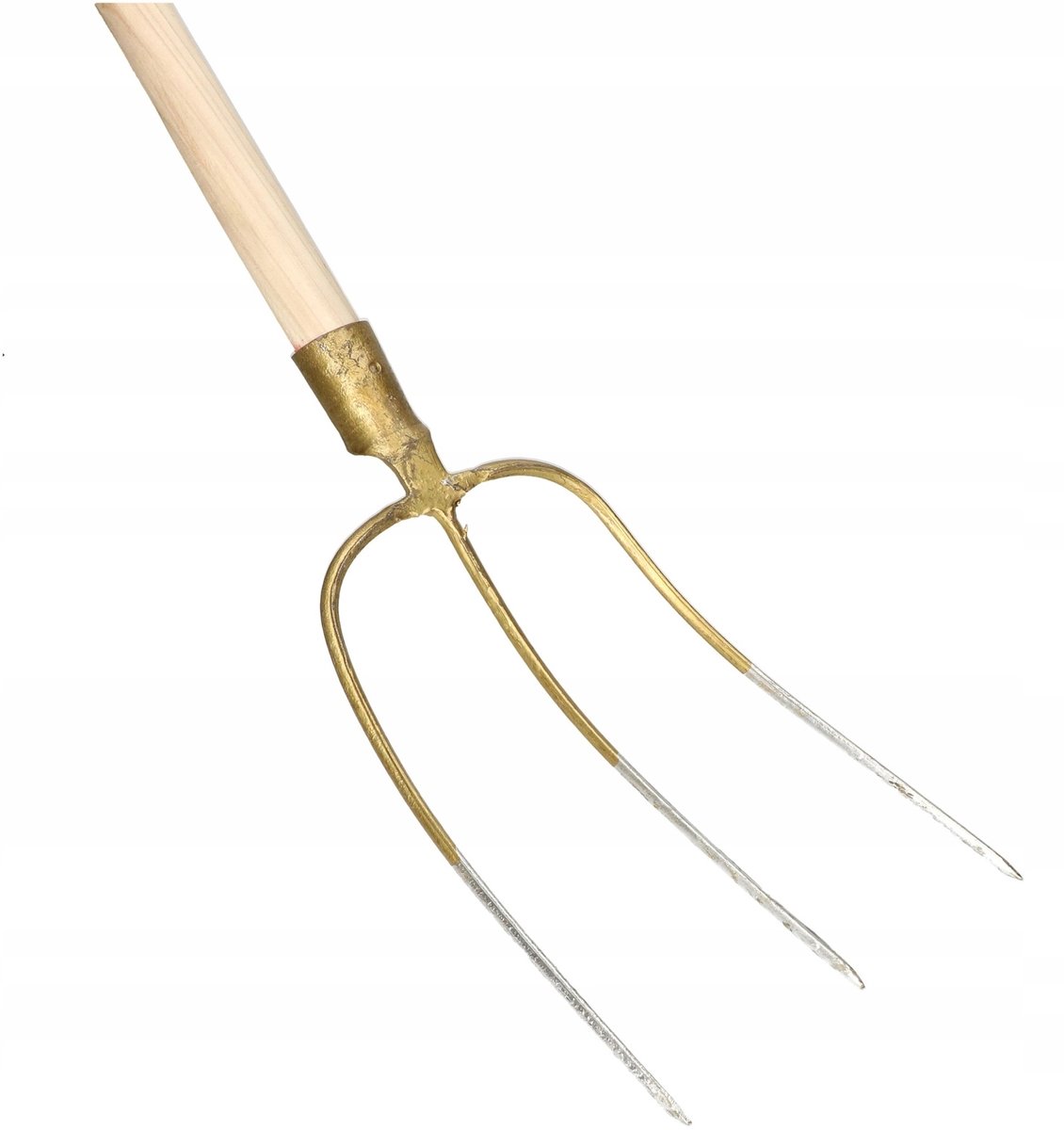 Maan 3-tands mestvork met houten steel