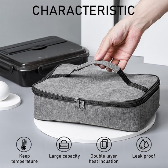 Compacte Koeltas 4 Liter Thermische Lunchtas voor Koude en Warme Maaltijden Draagbaar met Handvat Herbruikbaar voor School Werk en Buitenshuis Gebruik van Merkloos — afbeelding 4