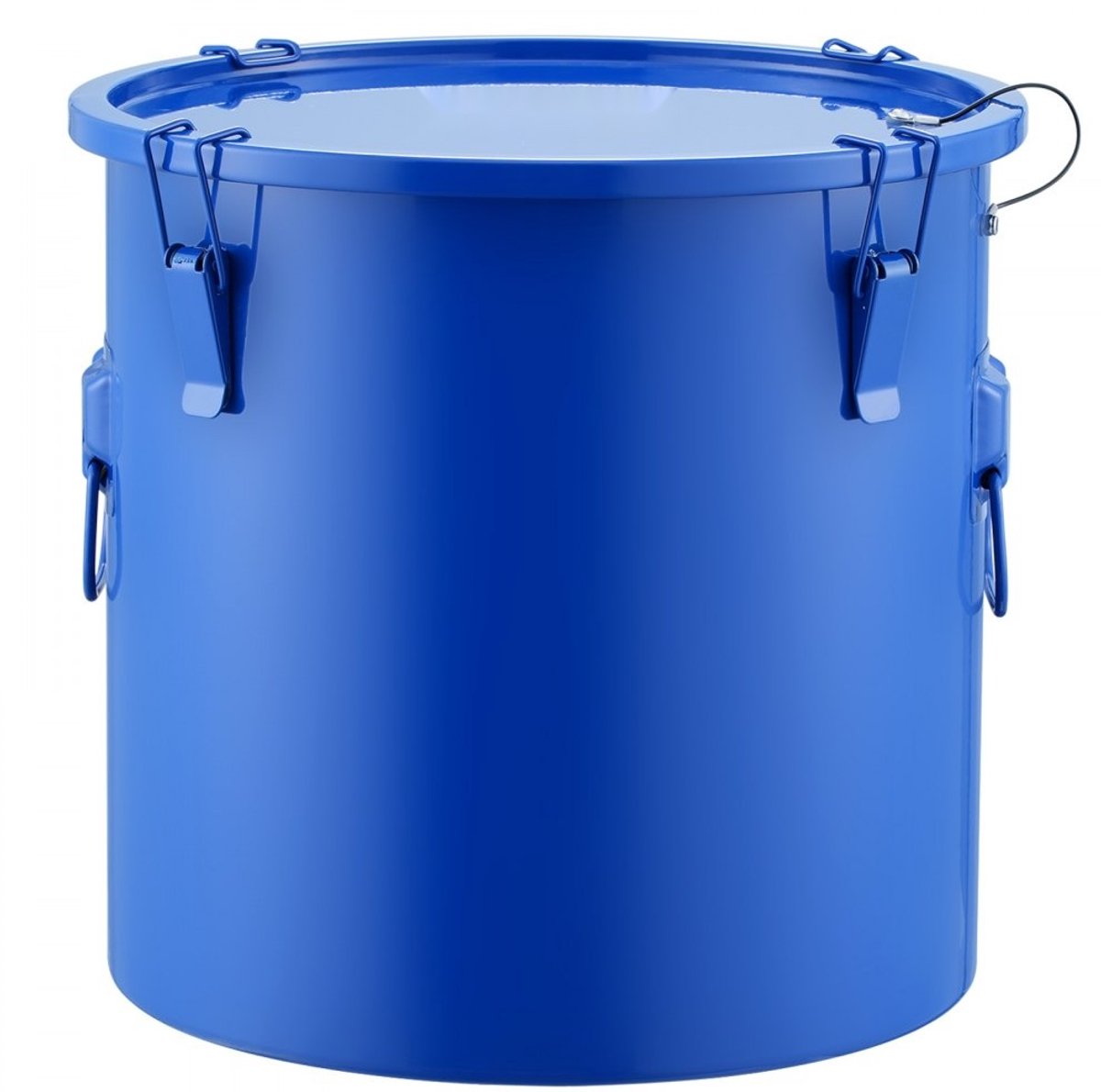 Frituuroliecontainer - Afvoer- en transportemmer - 30 Liter - Koolstofstaal - Roestwerende coating - Met deksel - Inclusief filterzak - Geschikt voor hete olie - Blauw