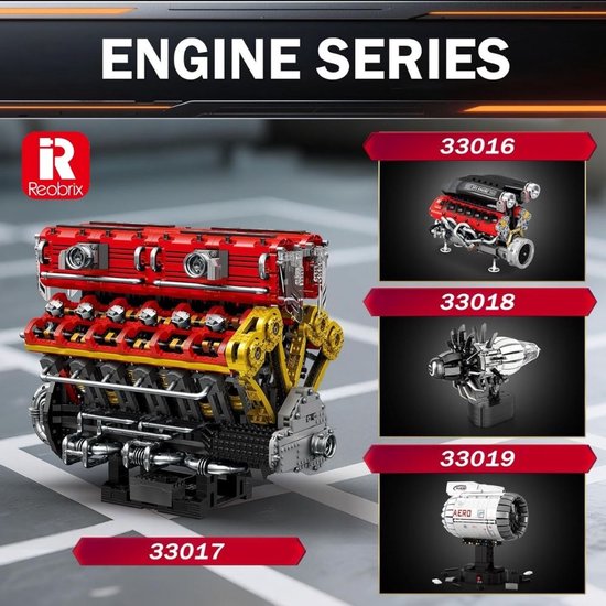 Reobrix 33017 V12 Mega Speed Engine classic XL motor bouwset | Racing ...