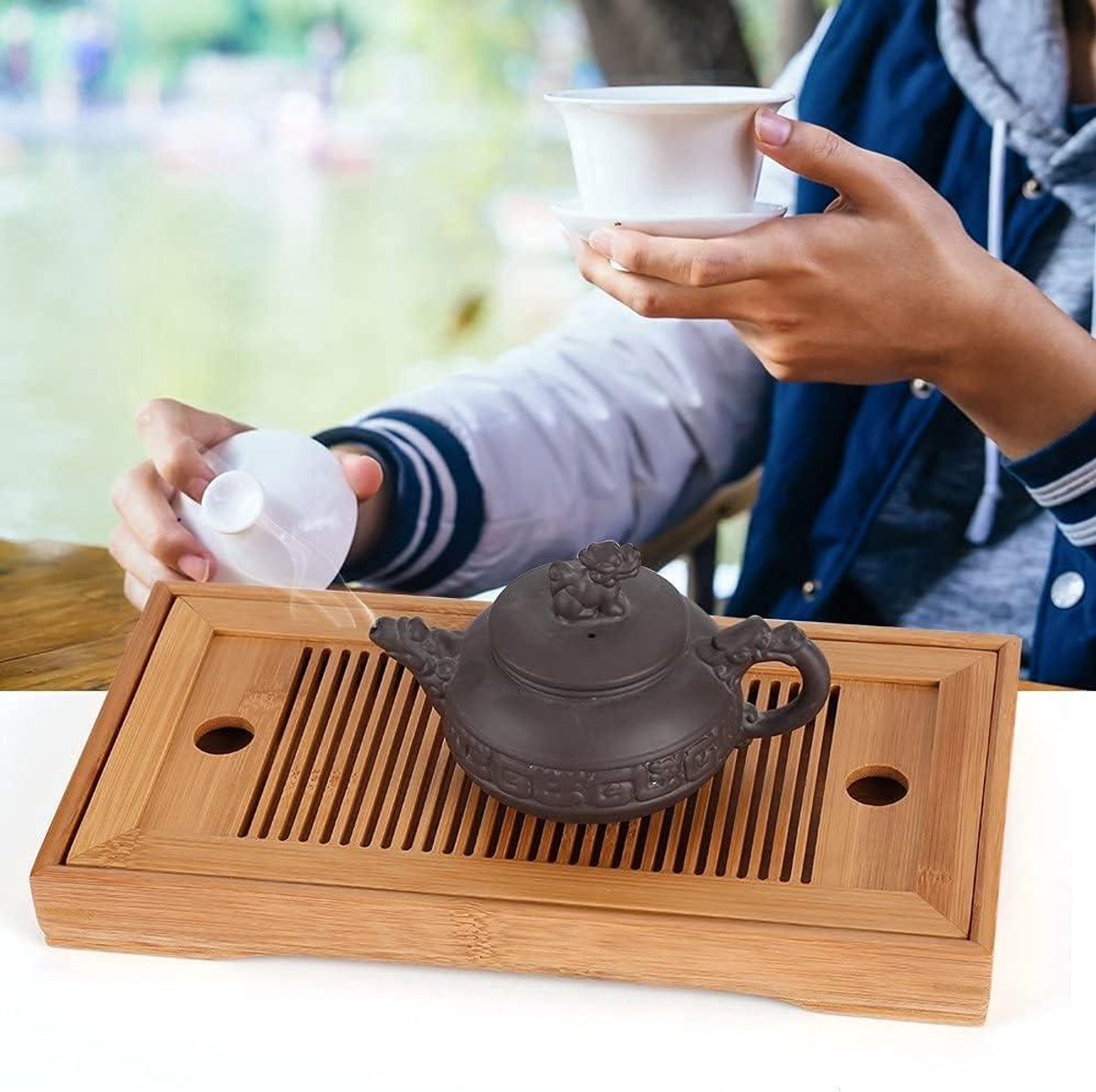 Allecta - Mini Eettafel voor Chinese Kung Fu Thee - Decoratief en Functioneel - Geschikt voor Theehuizen, Kantoren en Woonruimtes