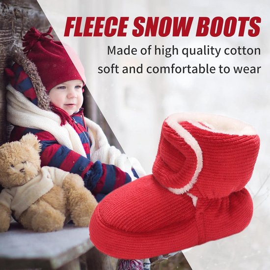 Fleece Booties voor Pasgeborenen - Warme Anti-slip Winterschoenen voor Baby's (0-18 maanden) van Merkloos — afbeelding 3