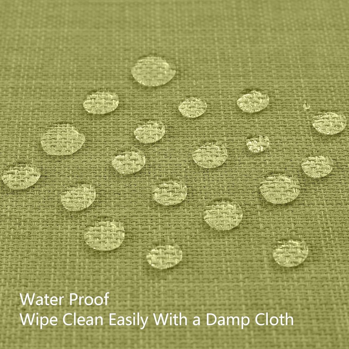 Waterafstotend Tafelkleed met Linnenlook - Afwasbaar, Vlekbescherming, Rond, 140 cm, Groen