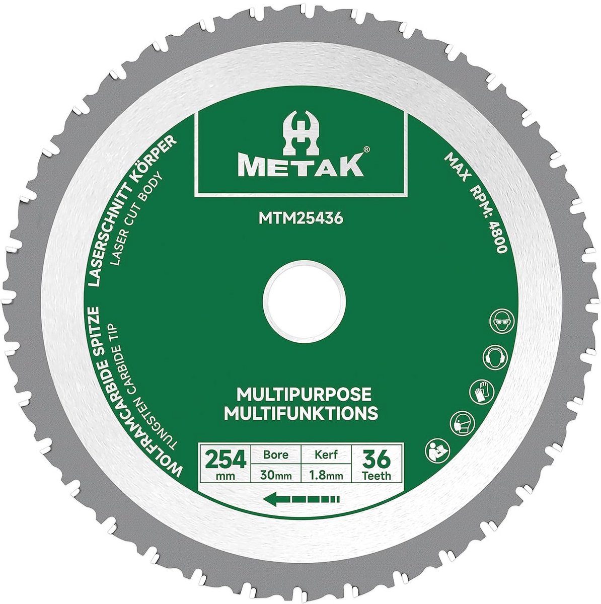 Multifunctioneel cirkelzaagblad 254 mm - perfect voor hout, metaal en kunststof