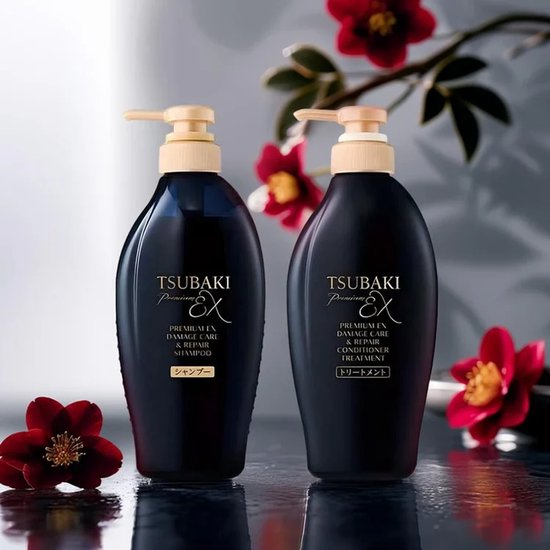 Shiseido Tsubaki Premium EX Damage Care & Repair – Shampoo & Conditioner Treatment Set – 2x 450ml - Intensieve Haarverzorging