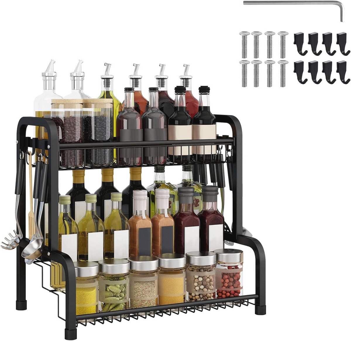 Kruidenrek met 4 etages van metaal - Stabiele kruidenorganizer voor keuken en werkblad