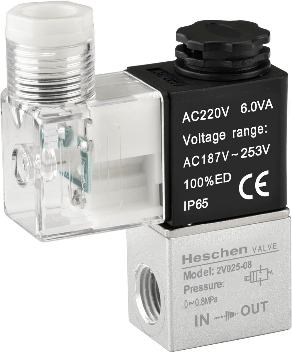 Solenoidventiel voor elektrische banden 2V025-08 220VAC 2-weg en 2 posities
