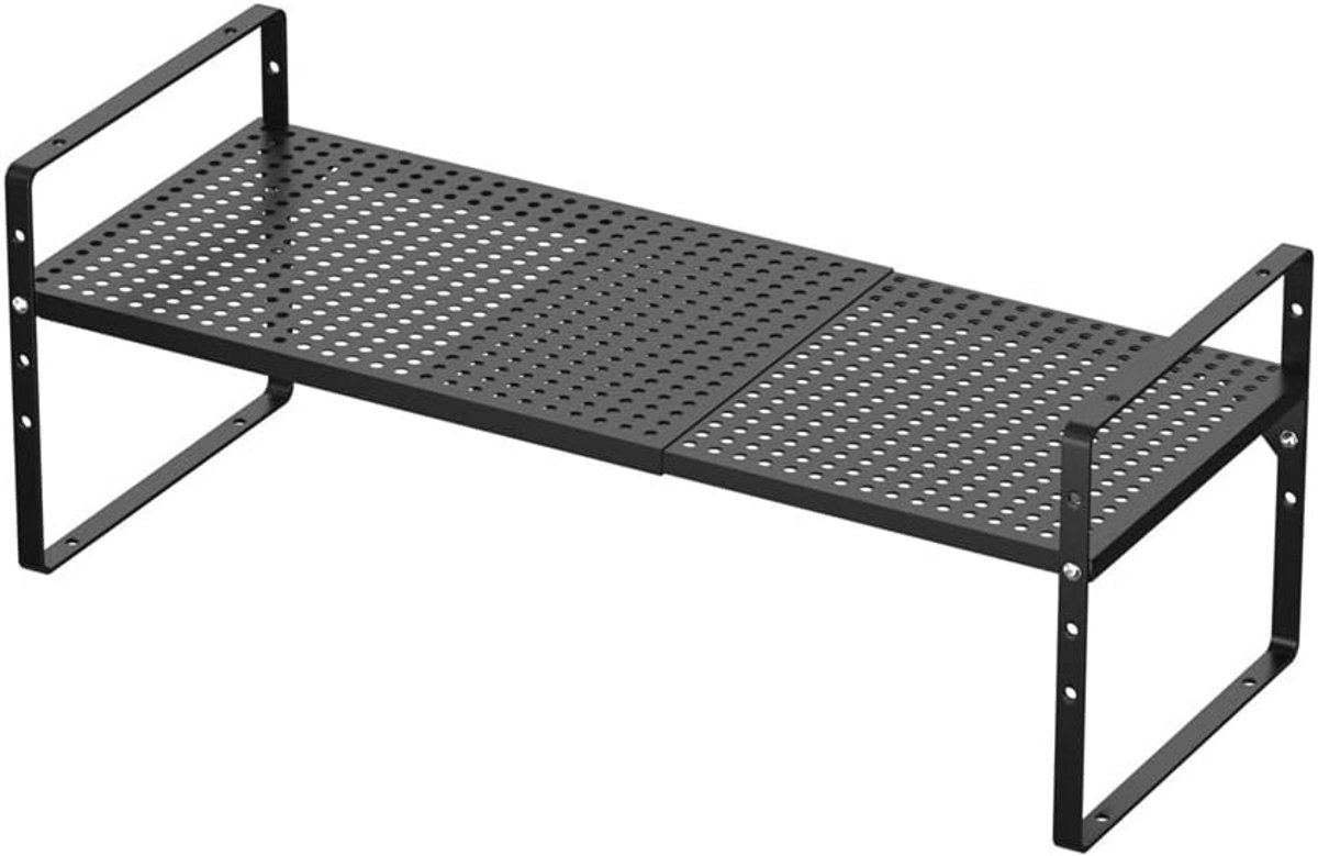 Uitbreidbaar Kastopslag Plank Organizer - Zwart