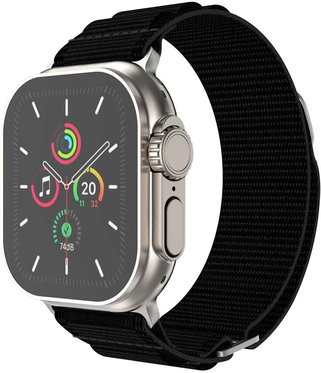 iMoshion Nylon Alpine bandje geschikt geschikt voor Apple Watch Series 1 / 2 / 3 / 4 / 5 / 6 / 7 / 8 / 9 / SE - 38 / 40 / 41 mm - Zwart