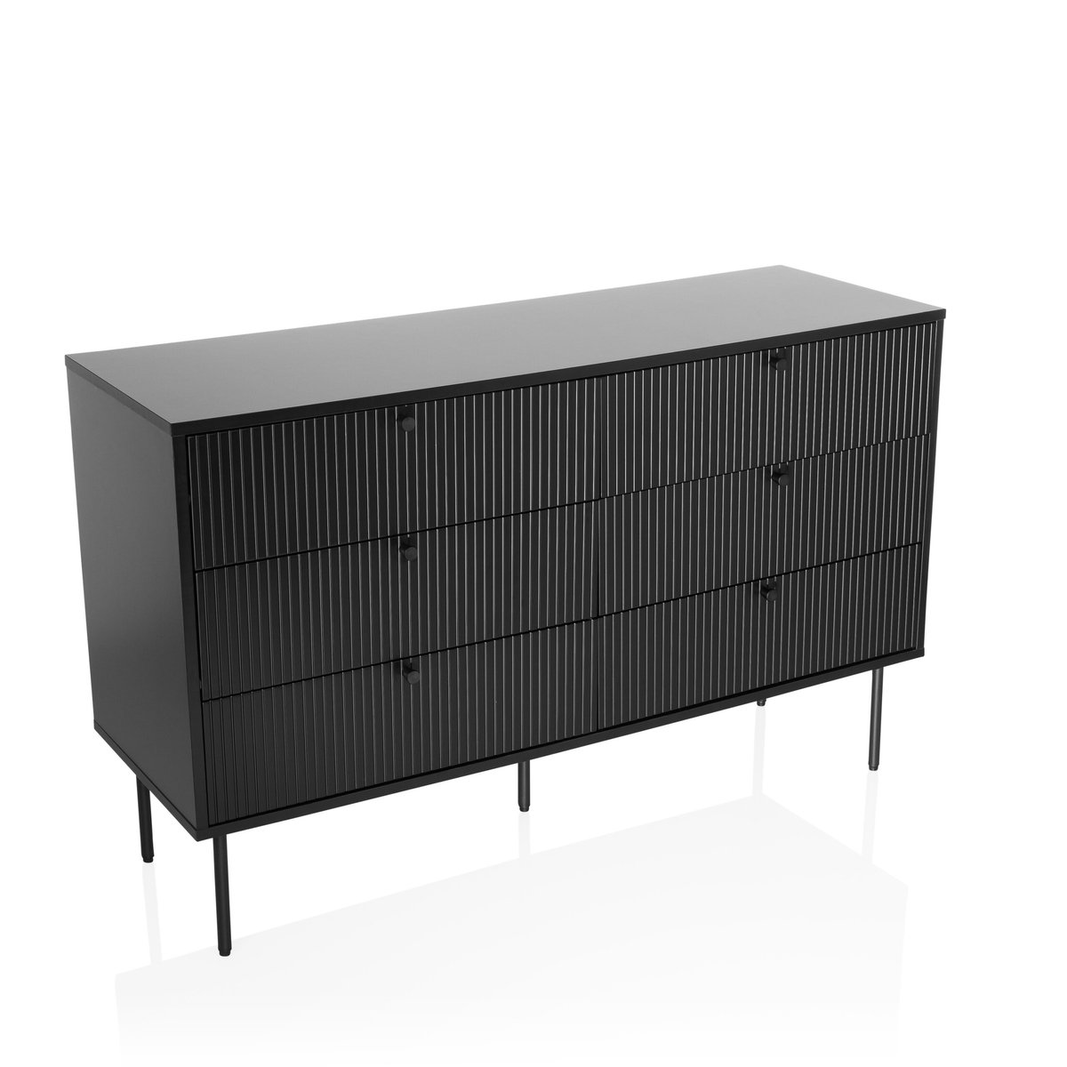 hjh LIVING Dressoir KARBY S 120x40x75 cm 6 laden zwart hjh LIVING