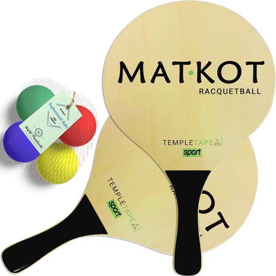 Pro Kadima Racket Kadima Beach Paddle Ball Racket Set met 4 Ballen en 2 Peddels | bol