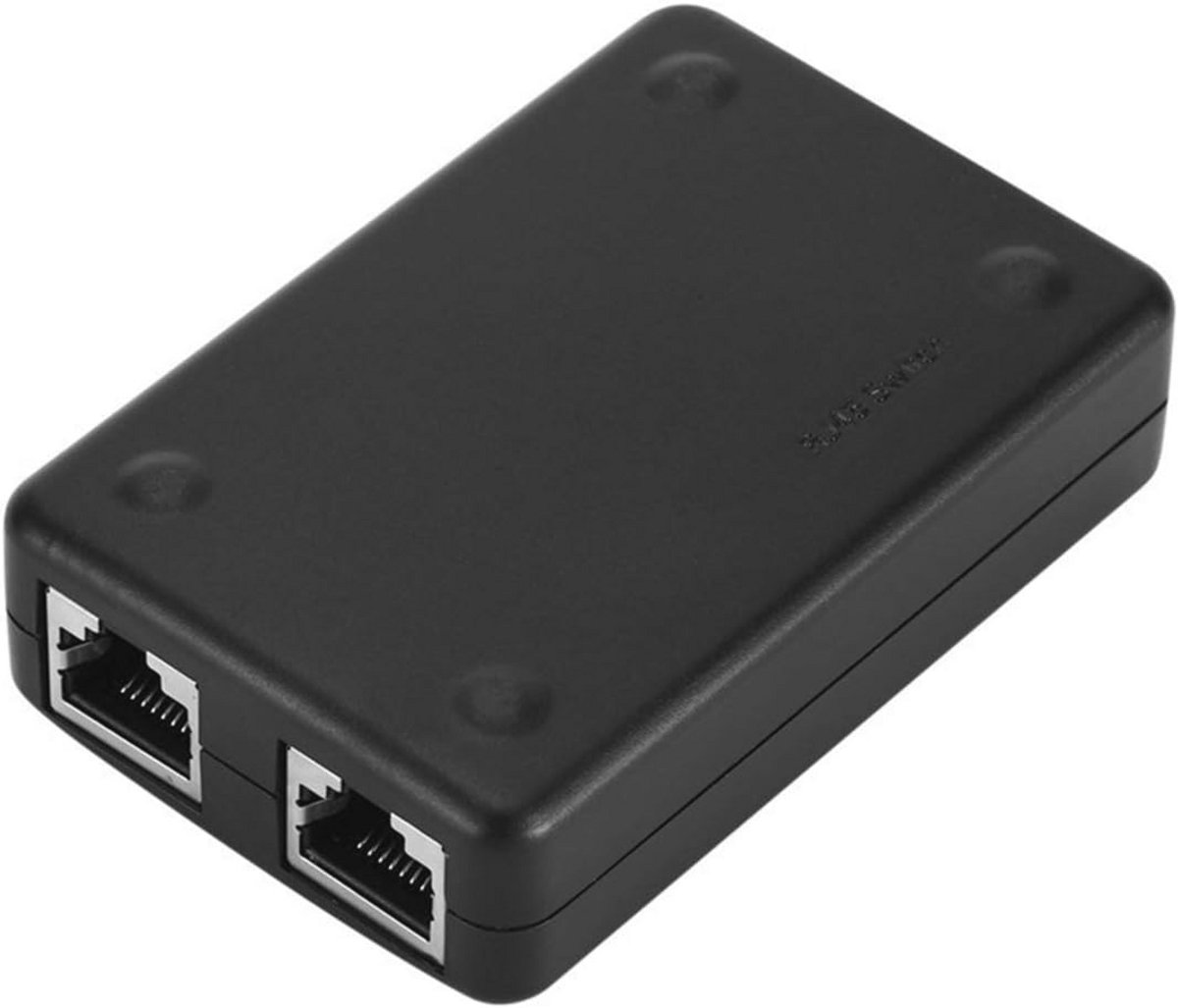 2 Poorten Netwerk Switch - RJ45 Ethernet Netwerkschakelaar voor Computer