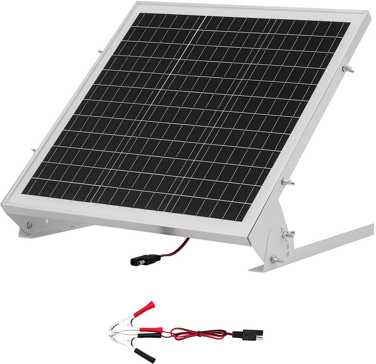 Zonnepaneelset - 12V 20W Monokristallijn - Ingebouwde MPPT Laadregelaar - Acculader - Verstelbare Montagebeugel - IP65 Waterdicht - Voor Auto/Boot/Camper/Caravan/Aanhanger