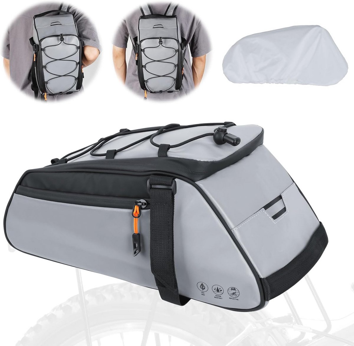 Multifunctionele 3-in-1 Fietstas voor Achterdrager - Waterdicht, Reflecterend en Ruim 10 Liter