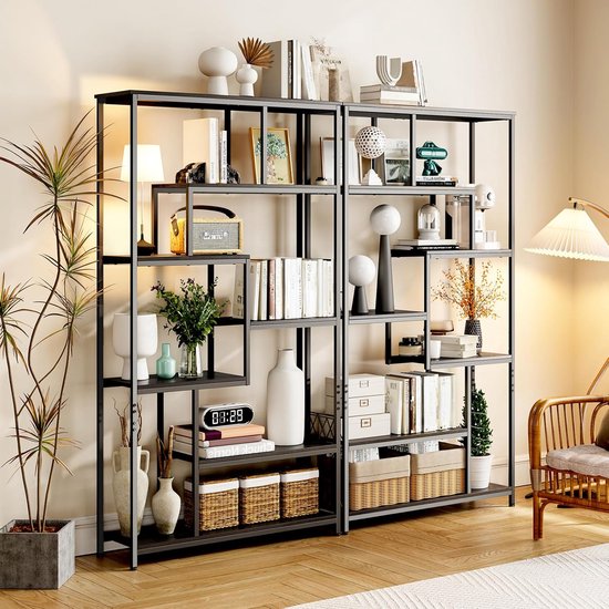 Bealife FS13 Bibliothèque – 5 tablettes – 98 x 30 x 180 cm – Noir