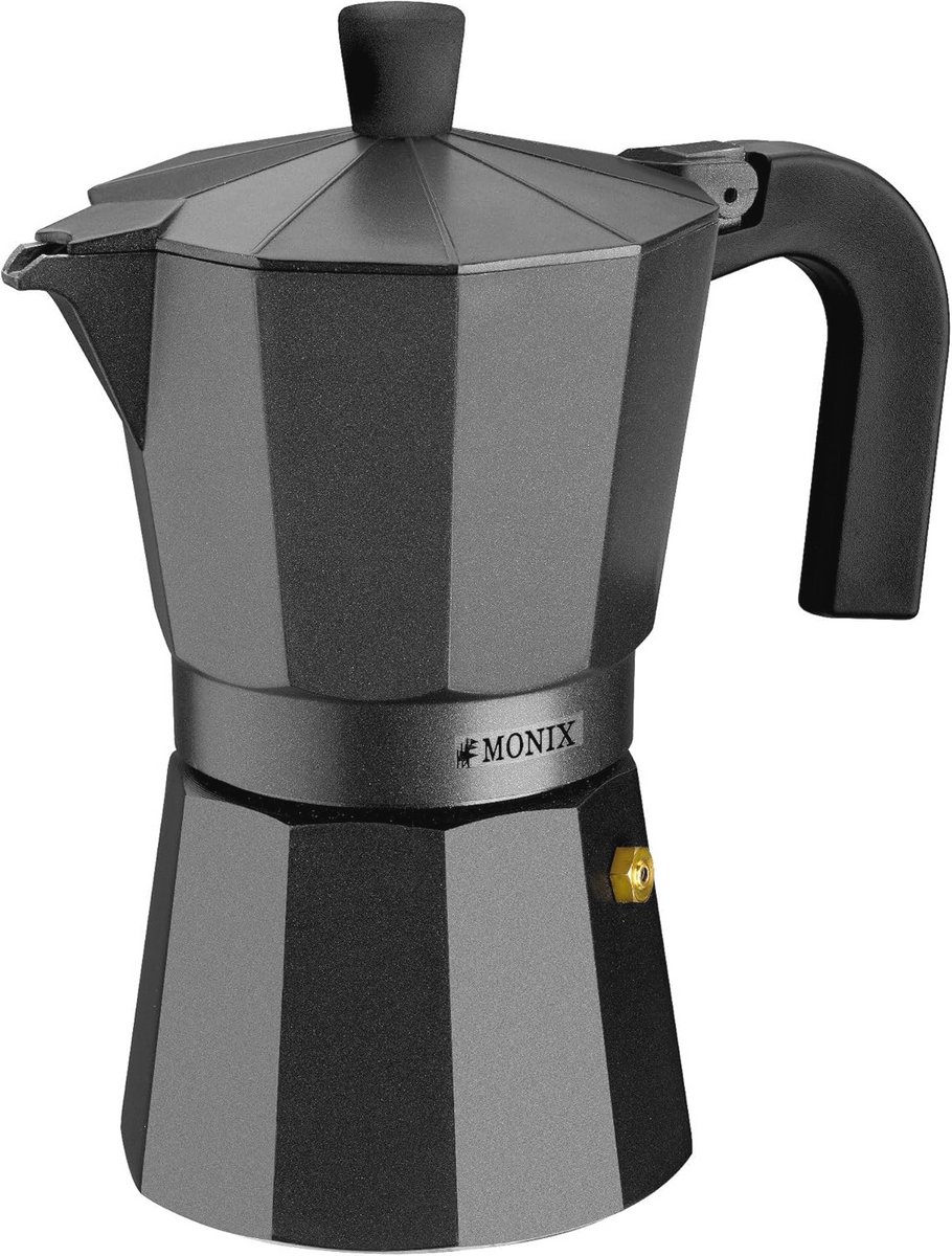Aluminium Koffiezetapparaat met Antiaanbaklaag - 1 Kopje - Zwart