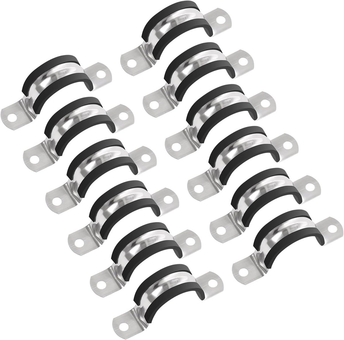RVS Buis Klemmen 60mm - 12 Stuks voor Buis, Pijp of Draad