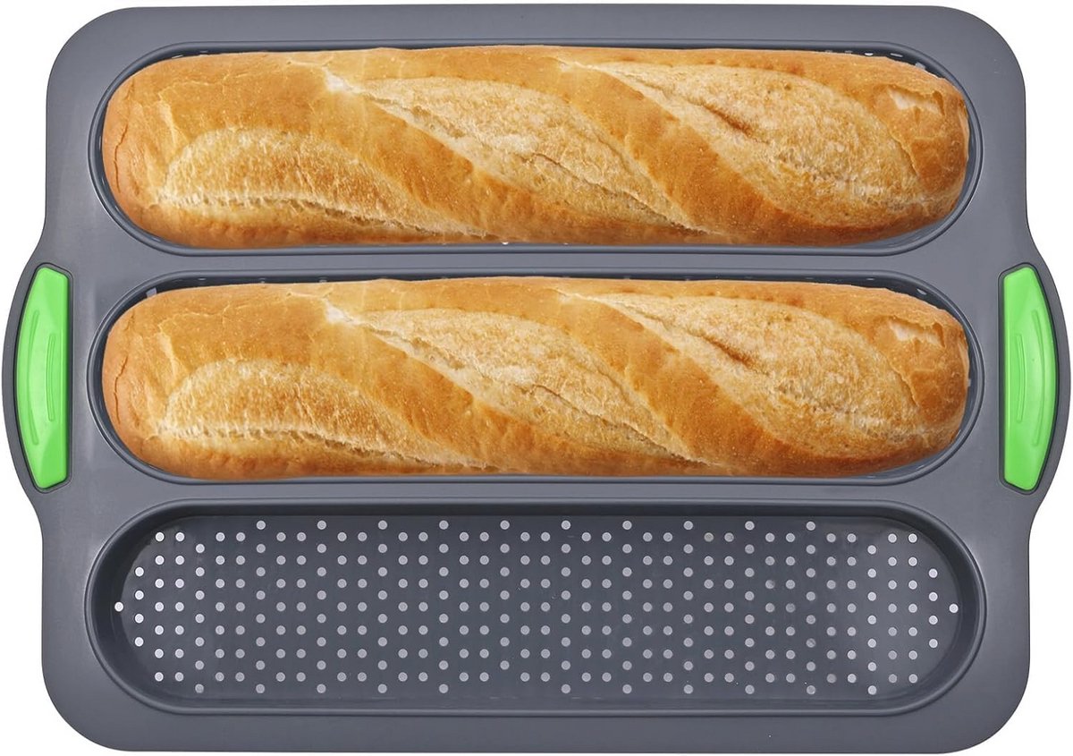 Siliconen Baguette Bakvorm met Drie Sleuven voor Perfecte Baguettes