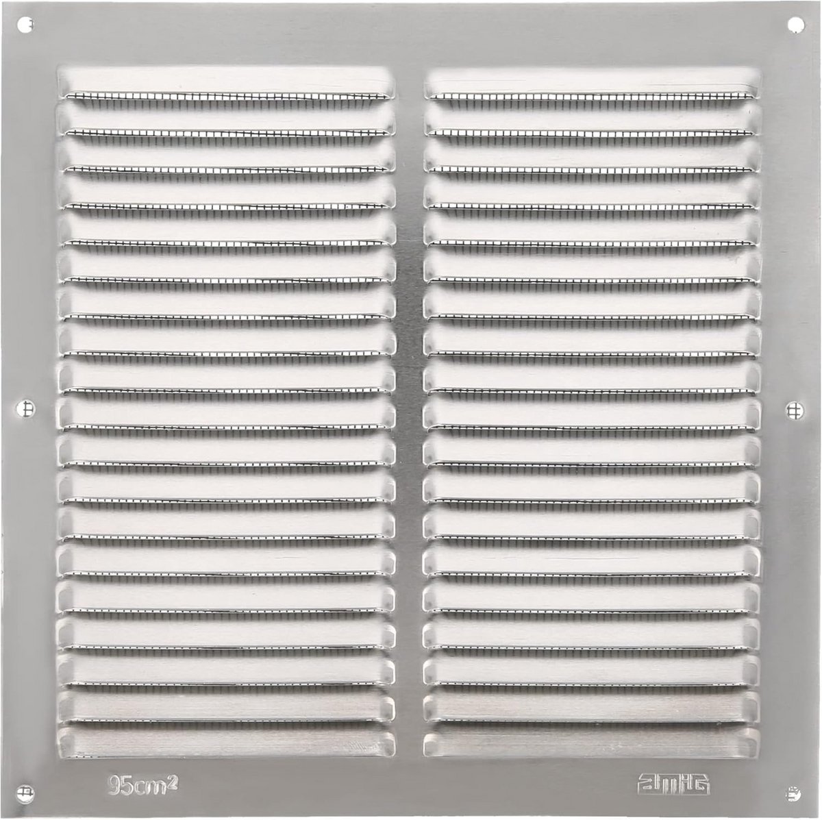 Vierkante Ventilatie Rooster Aluminium met Hor 200x200 mm - Voor Keuken en Badkamer