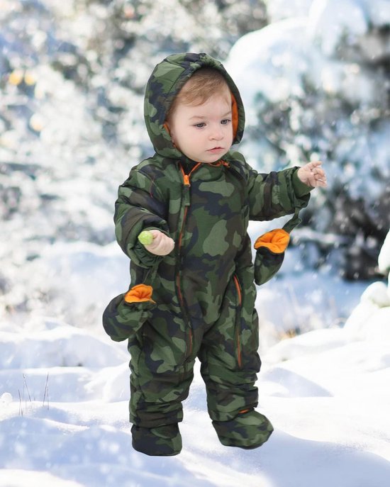Warme babyromper met capuchon voor peuters, fleece sneeuwpak met handschoenen en sokjes, 3-24 maanden — afbeelding 3