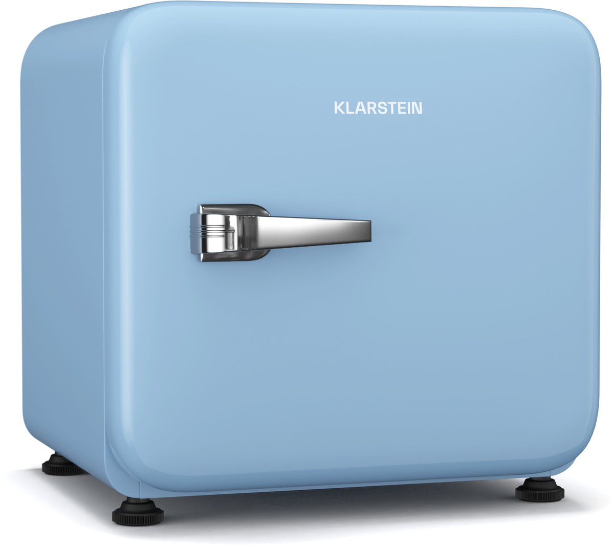 Klarstein Audrey Evo 43L minikoelkast - retro design, stil (40 dB), compacte koelkast met verstelbare pootjes en omkeerbare deur, mechanische thermostaat, wit, ideaal voor slaapkamers en kantoren