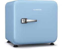 Klarstein Audrey Evo 43L minikoelkast - retro design, stil (40 dB), compacte koelkast met verstelbare pootjes en omkeerbare deur, mechanische thermostaat, wit, ideaal voor slaapkamers en kantoren