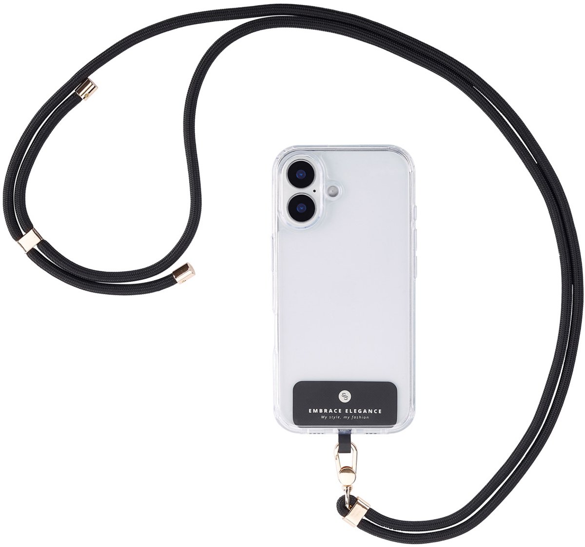 Selencia Universeel telefoonkoord - Telefoon Ketting - GSM Koord - Zwart
